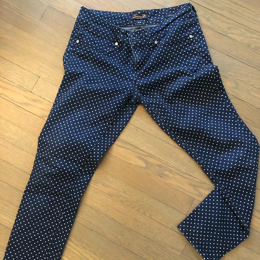 SEVEN JEANS Polka dot, skinny jeans. Sz 8